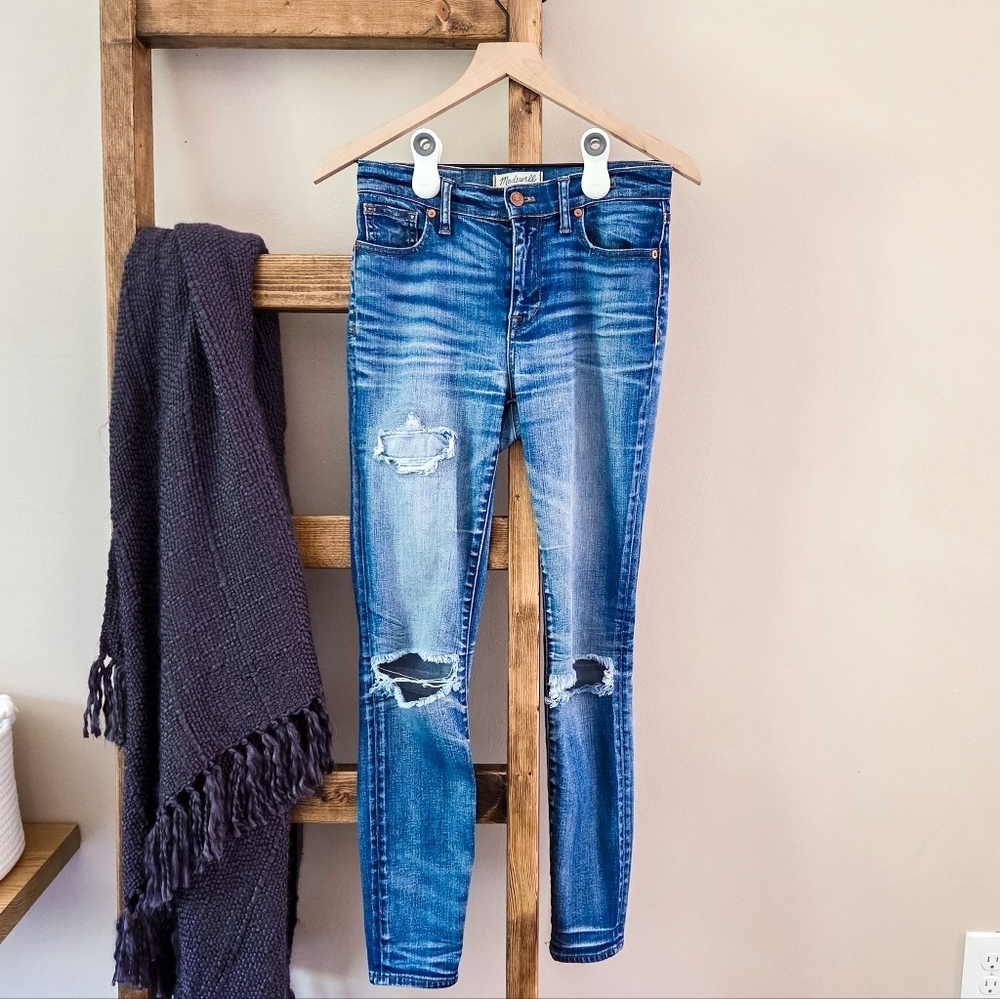 Madewell High-Riser Skinny Distressed Jeans Medium Wash Size 26